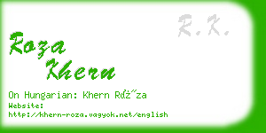 roza khern business card